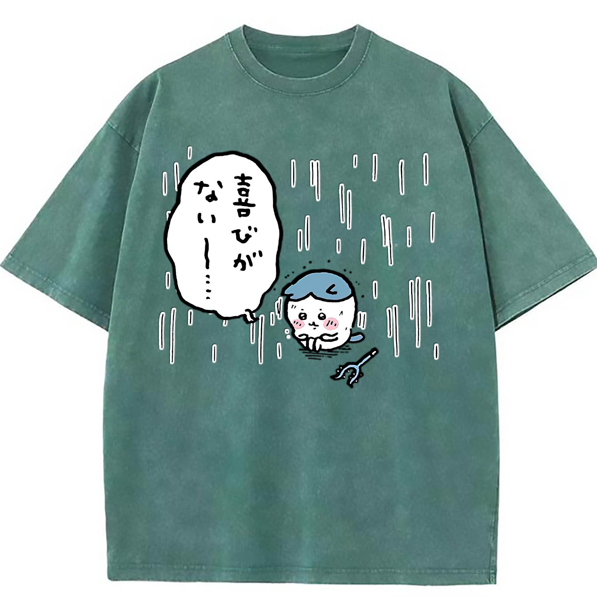 （画像用） ちいかわ ハチワレ Chii-kawa hachiware 綿100% ヴィンテージ風 半袖Tシャツ（フロントプリント）